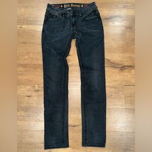 Rock Revival Black Amy Skinny Embellished Jeans Buckle Exclusive Women's Size28